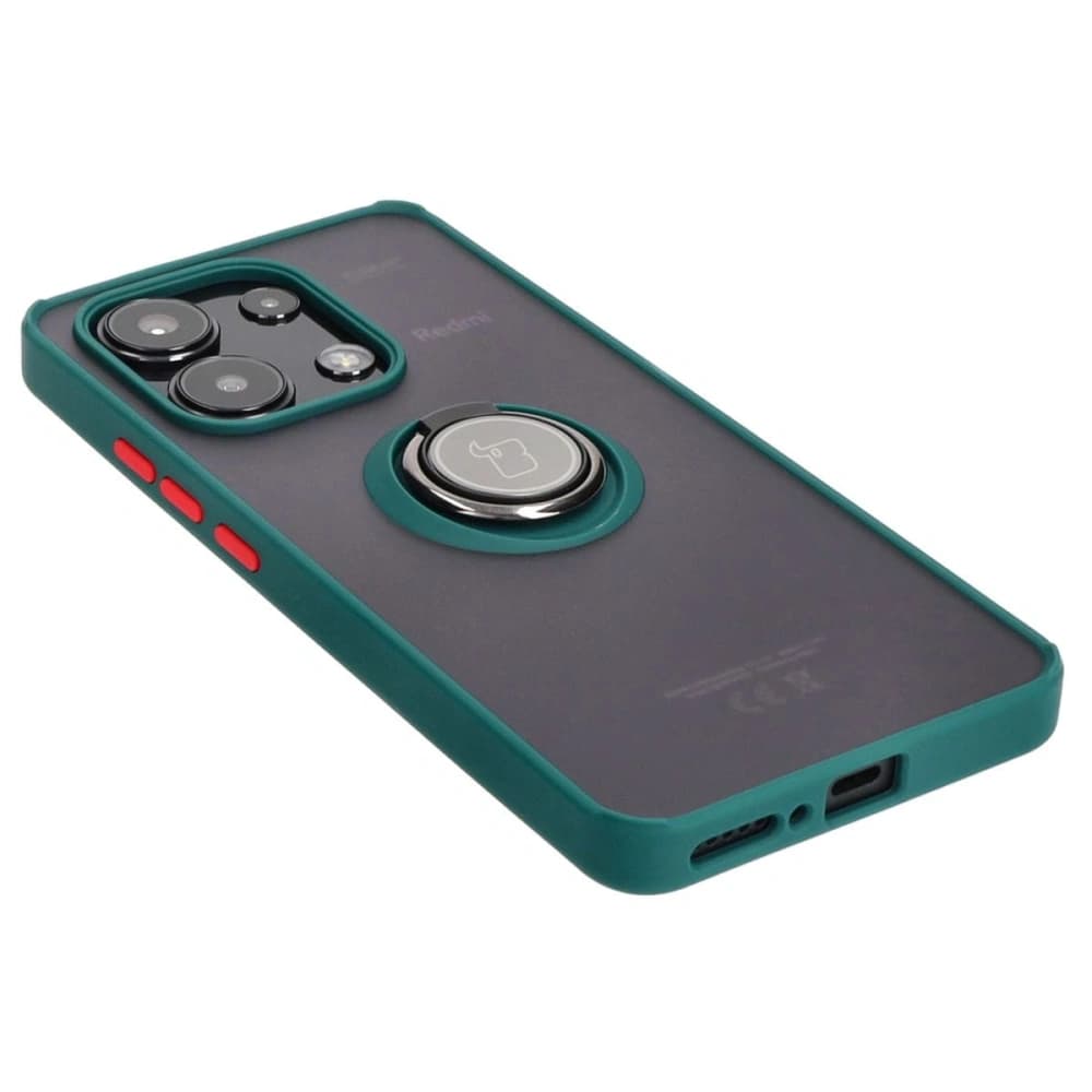 Bizon Case Hybrid Ring Xiaomi Redmi Note 13 4G füstös sötétzöld kerettel - 4