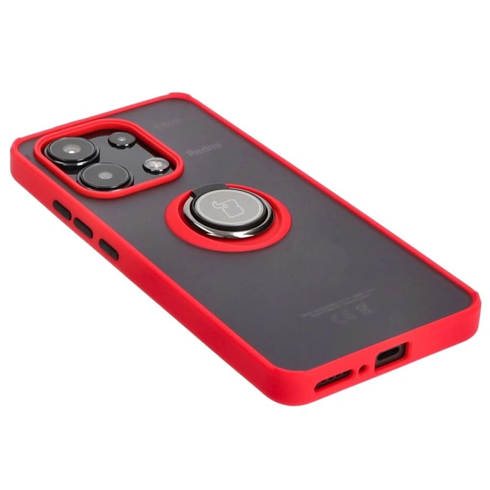 Bizon Case Hybrid Ring Xiaomi Redmi Note 13 4G füstös piros kerettel - 4