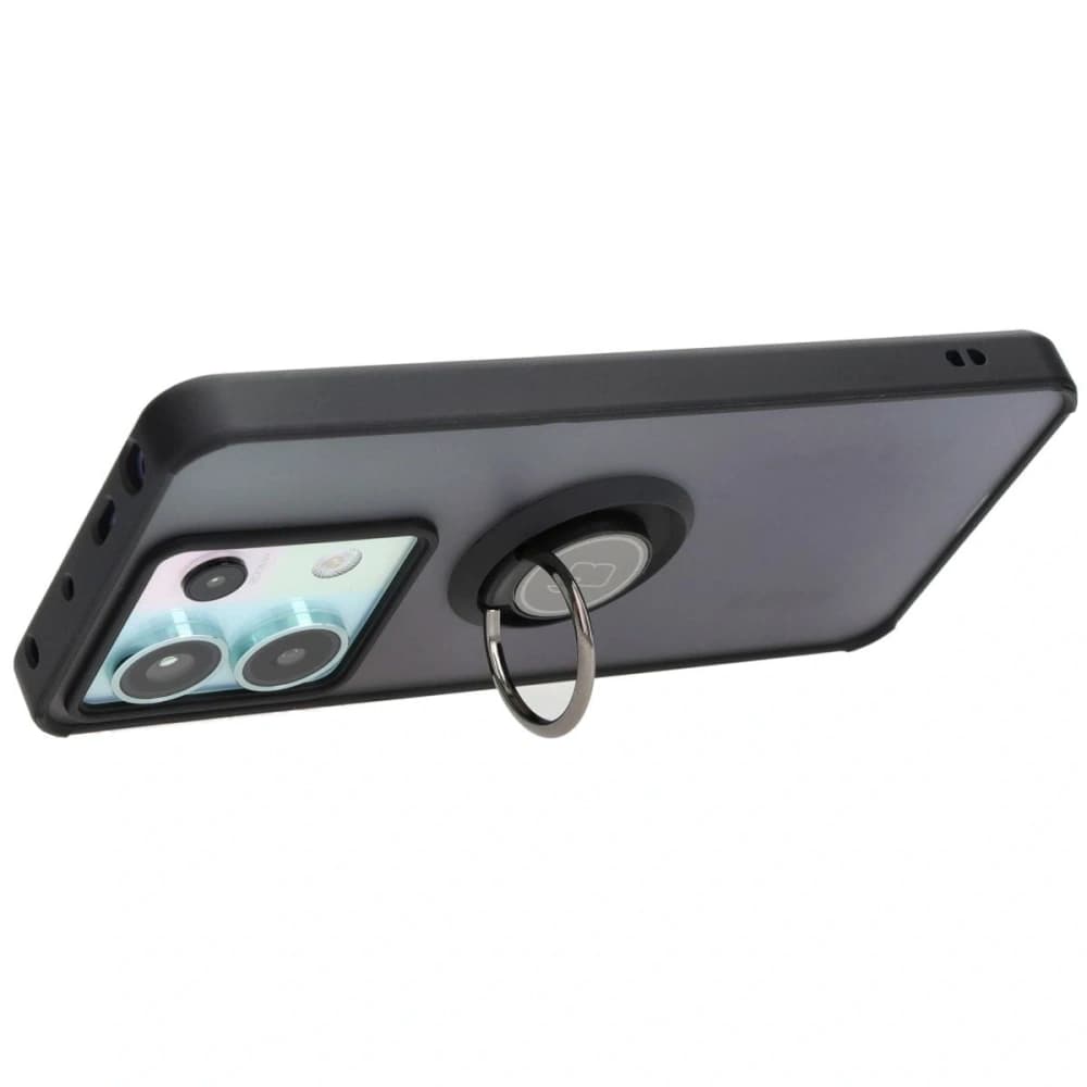 Bizon Case Hybrid Ring Xiaomi Poco X6 / Xiaomi Redmi Note 13 Pro 5G füstös fekete kerettel - 5