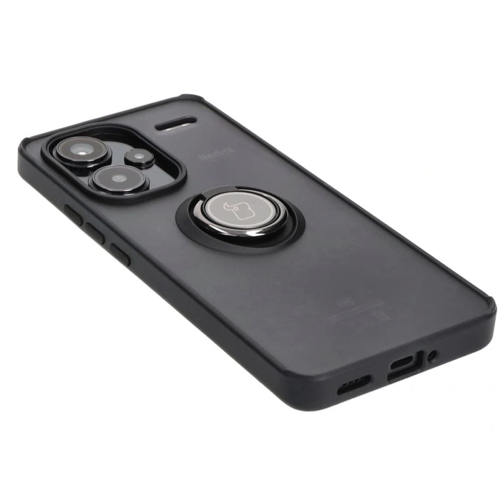 Etui s úchytem na prst Bizon Case Hybrid Ring do Xiaomi Redmi Note 13 Pro+ 5G kouřové s černým rámečkem - 4