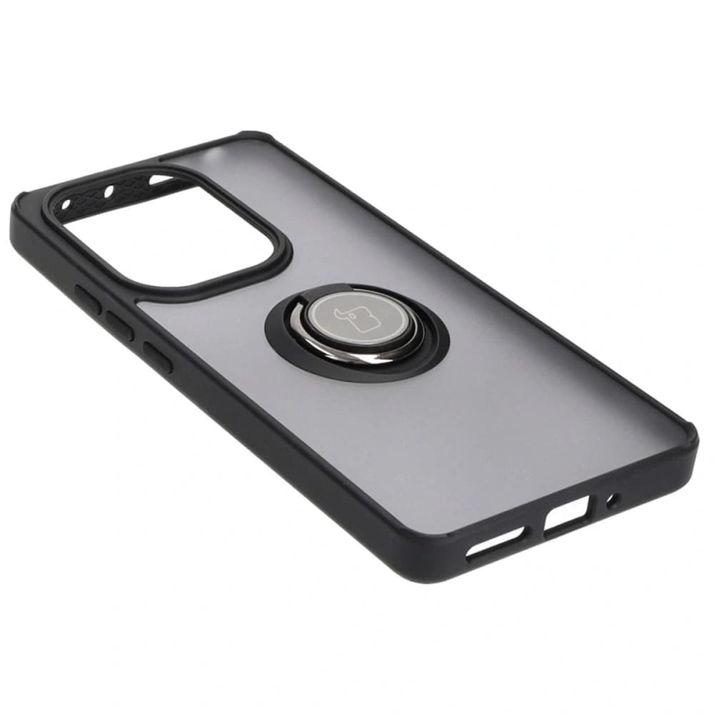 Bizon Case Hybrid Ring Xiaomi Poco M6 Pro 4G / Xiaomi Redmi Note 13 Pro 4G rauchig mit einem schwarzen Rahmen - 4
