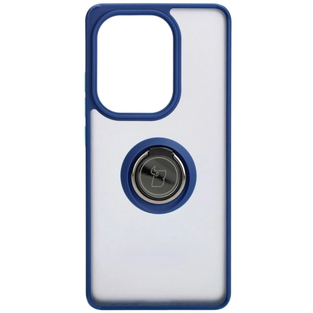 Etui s úchytem na prst Bizon Case Hybrid Ring do Xiaomi Poco M6 Pro 4G / Xiaomi Redmi Note 13 Pro 4G kouřové s modrým rámem - 2