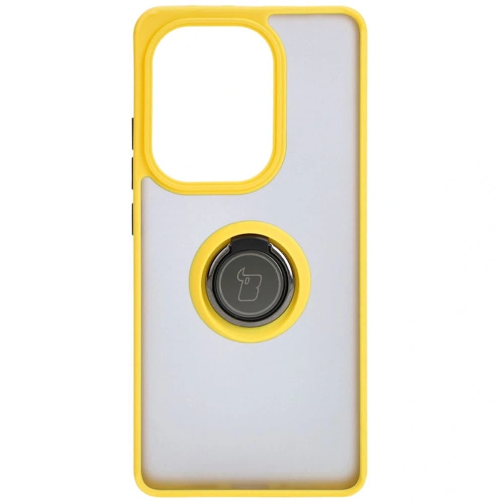 Bizon Case Hybrid Ring Xiaomi Poco M6 Pro 4G / Xiaomi Redmi Note 13 Pro 4G rauchig mit einem gelben Rahmen - 2