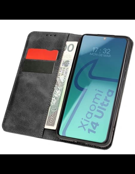 Etui s klopou Bizon Case Pocket Pro do Xiaomi 14 Ultra černé