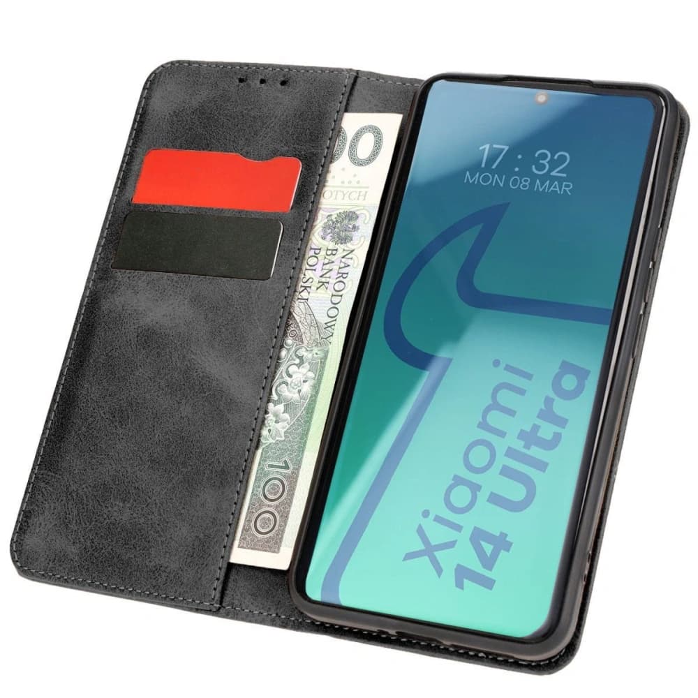 Etui s klopou Bizon Case Pocket Pro do Xiaomi 14 Ultra černé - 1
