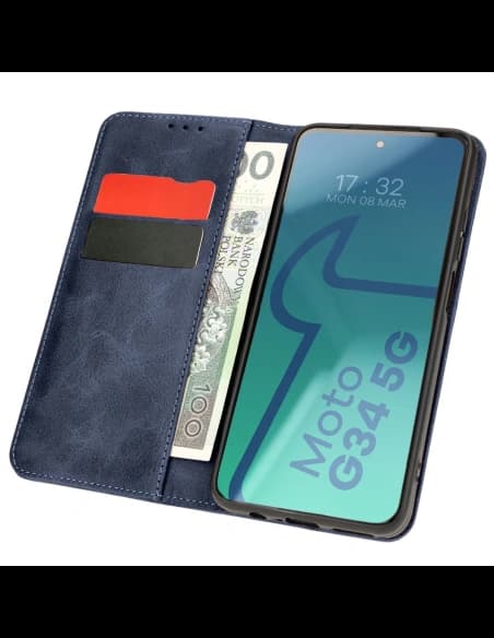 Bizon Case Pocket Pro Motorola Moto G34 5G sötétkék