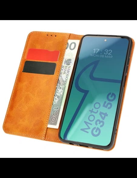 Bizon Case Pocket Pro Motorola Moto G34 5G barna