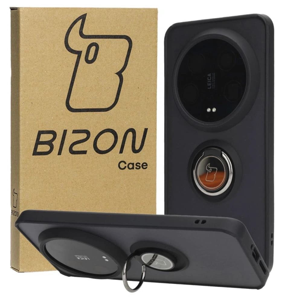 Bizon Case Hybrid Ring Xiaomi 14 Ultra rauchig mit einem schwarzen Rahmen - 1
