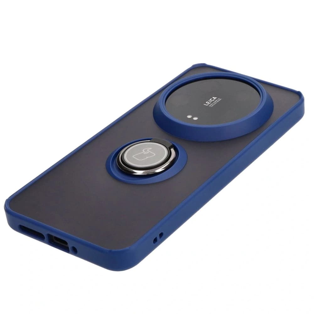 Bizon Case Hybrid Ring Xiaomi 14 Ultra füstös, sötétkék kerettel - 3