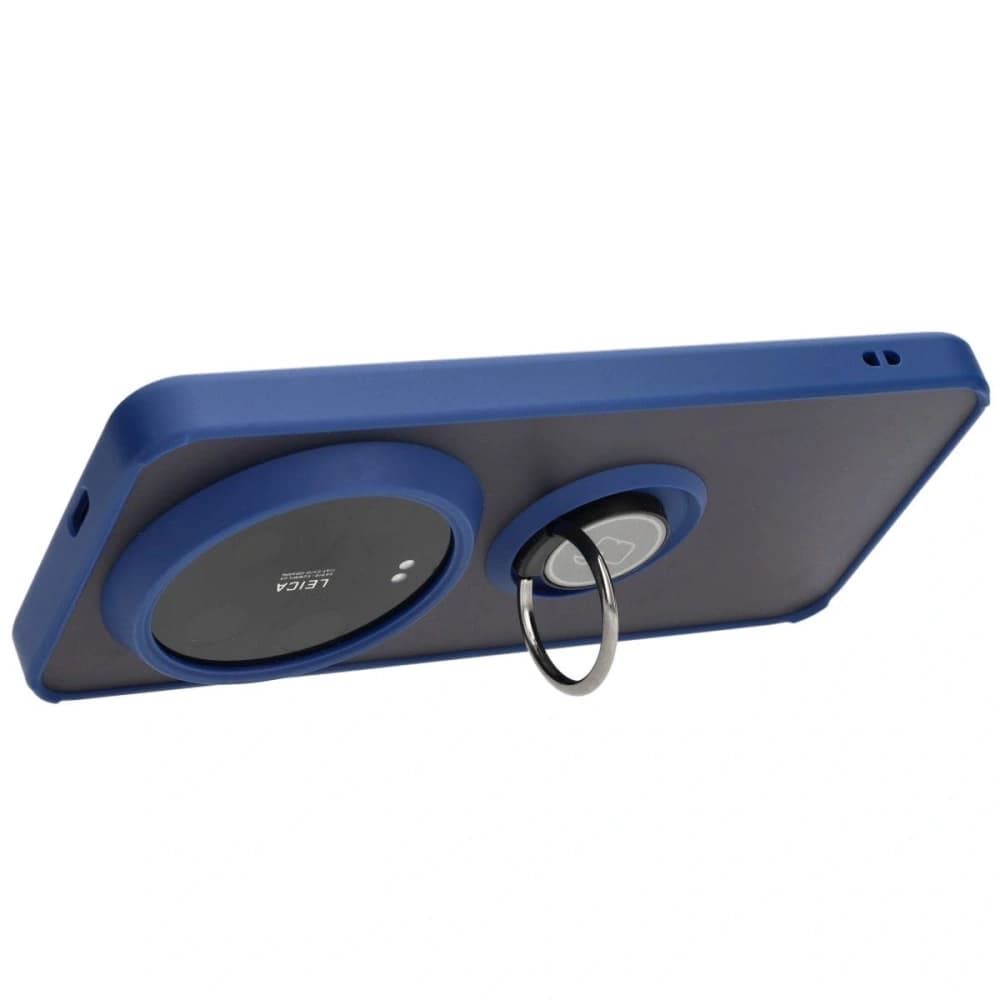 Bizon Case Hybrid Ring Xiaomi 14 Ultra füstös, sötétkék kerettel - 5