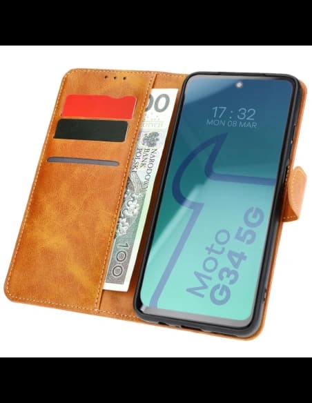 Bizon Case Pocket Motorola Moto G34 5G barna
