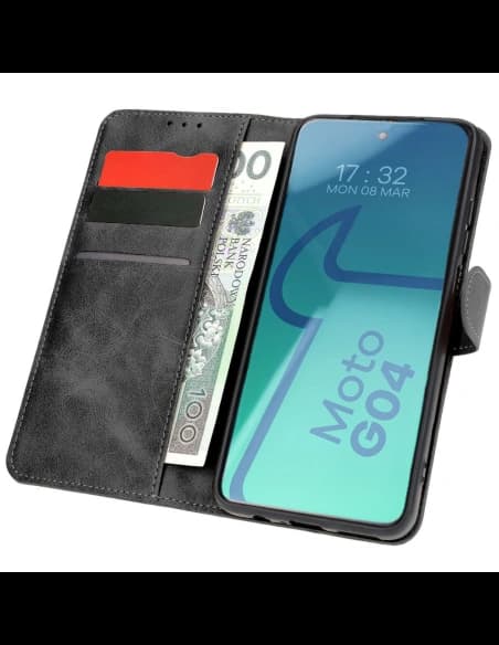 Caz Bizon Pocket Motorola Moto G04 / G24 negru