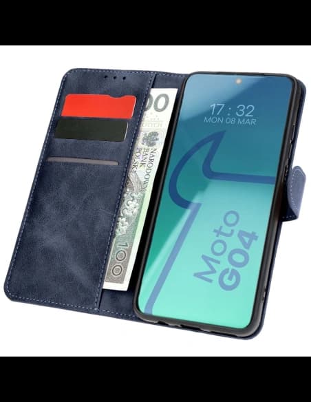 Bizon Case Pocket Motorola Moto G04 / G24 albastru închis
