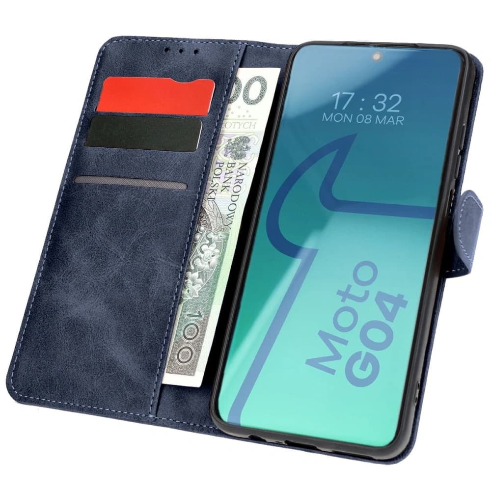 Bizon Case Pocket Motorola Moto G04 / G24 albastru închis - 1