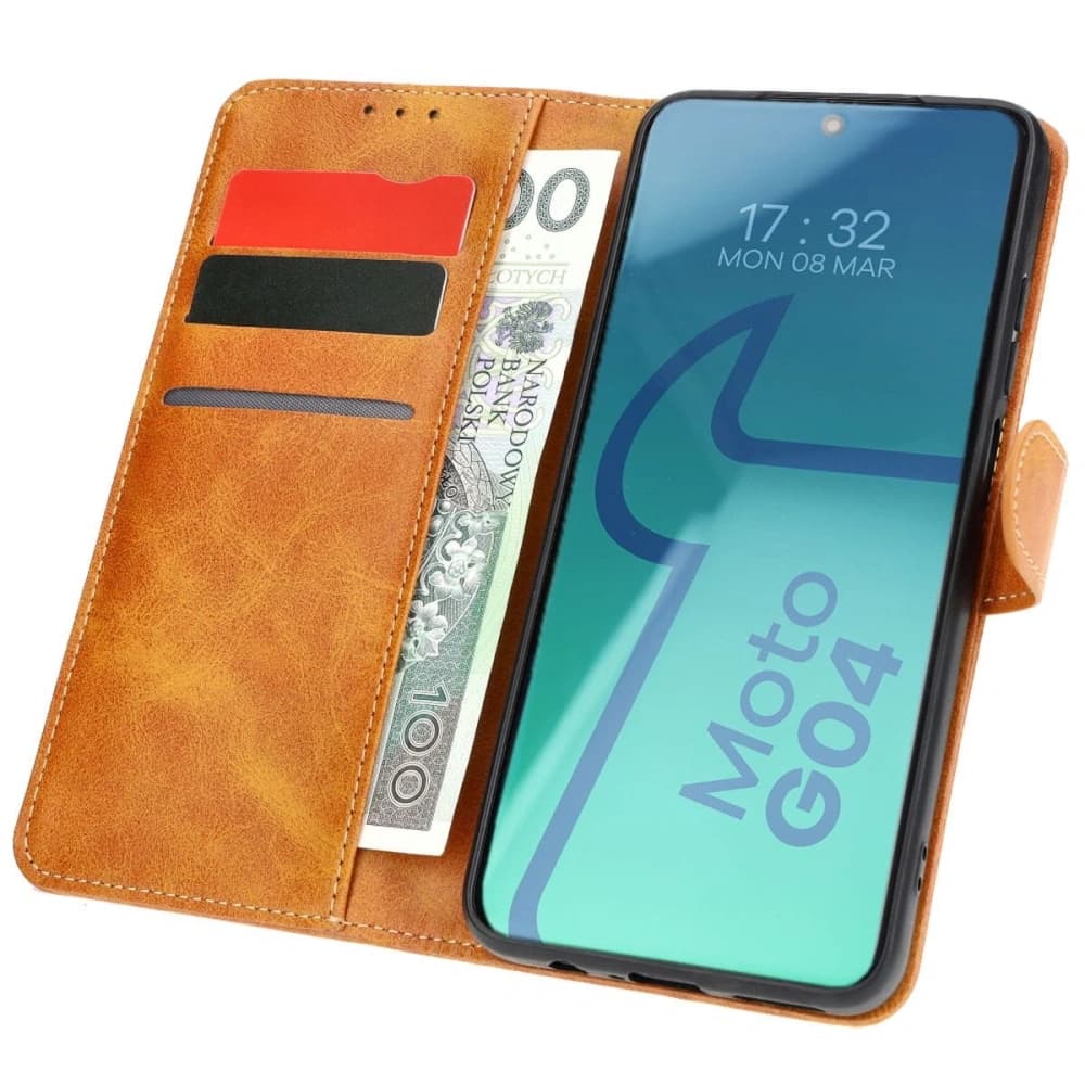 Bizon tok zseb Motorola Moto G04 / G24 barna - 1