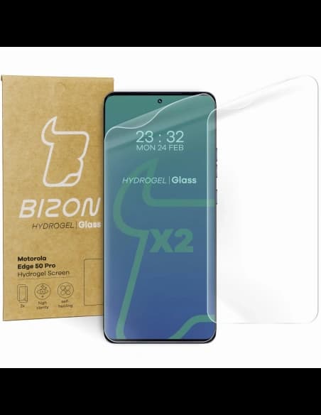 Folia hydrogelová na obrazovku Bizon Glass Hydrogel Front pro Motorola Edge 50 Pro / Fusion / Ultra [2 PACK]