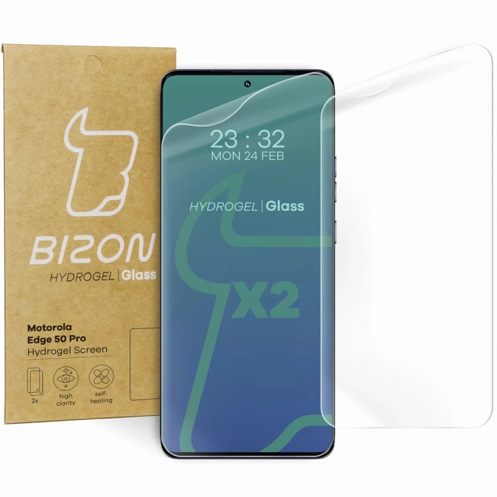 Folia hydrogelová na obrazovku Bizon Glass Hydrogel Front pro Motorola Edge 50 Pro / Fusion / Ultra [2 PACK] - 1