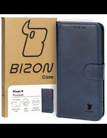 Etui z klapką Bizon Case Pocket do Google Pixel 9 / 9 Pro granatowe