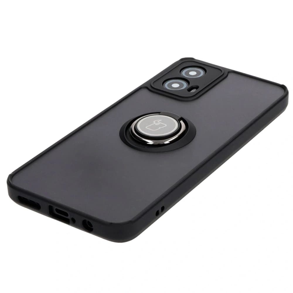 Bizon Case Hybrid Ring Motorola Moto G34 5G rauchig mit einem schwarzen Rahmen - 3