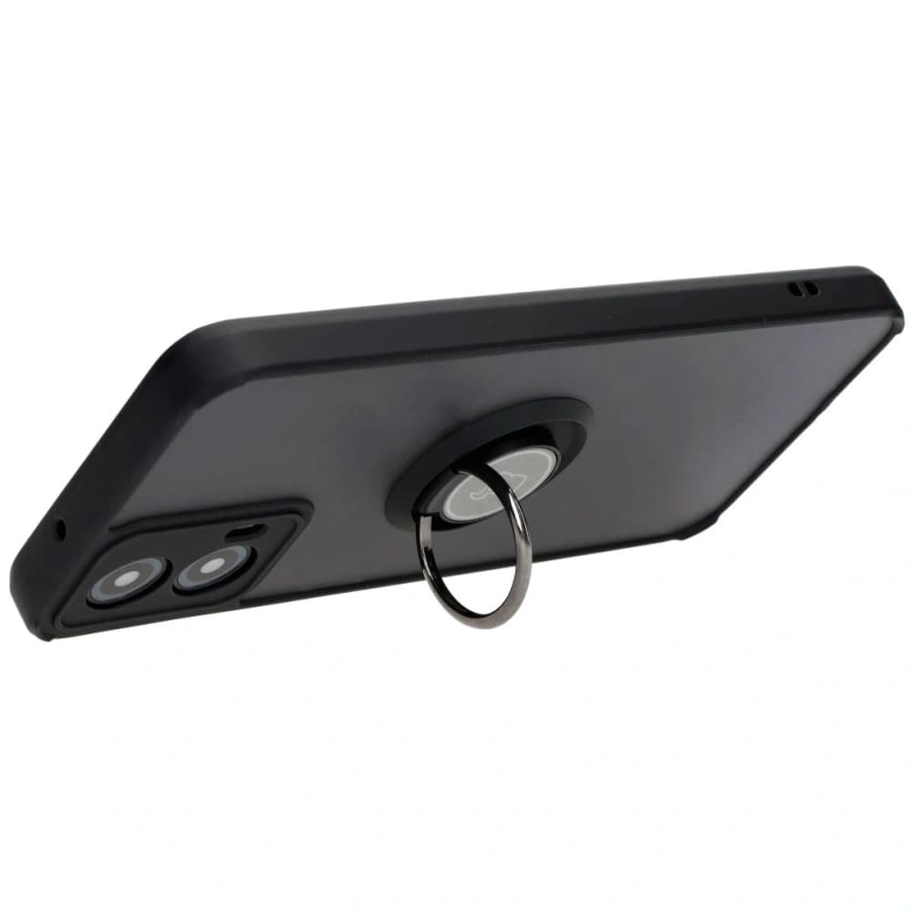 Bizon Case Hybrid Ring Motorola Moto G34 5G rauchig mit einem schwarzen Rahmen - 5