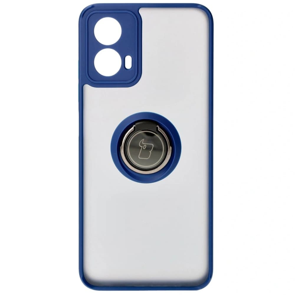 Bizon Case Hybrid Ring Motorola Moto G34 5G füstös színben, sötétkék kerettel - 2