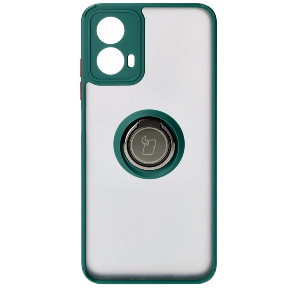 Bizon Case Hybrid Ring Motorola Moto G34 5G smoky with a dark green frame - 2