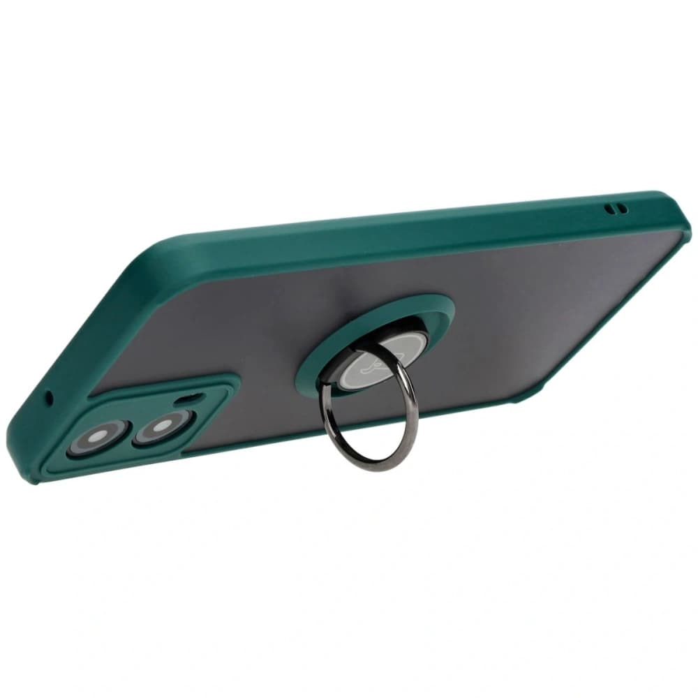 Bizon Case Hybrid Ring Motorola Moto G34 5G smoky with a dark green frame - 5