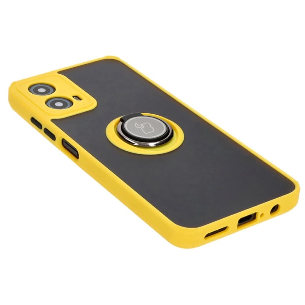 Bizon Case Hybrid Ring Motorola Moto G34 5G füstös sárga kerettel - 4