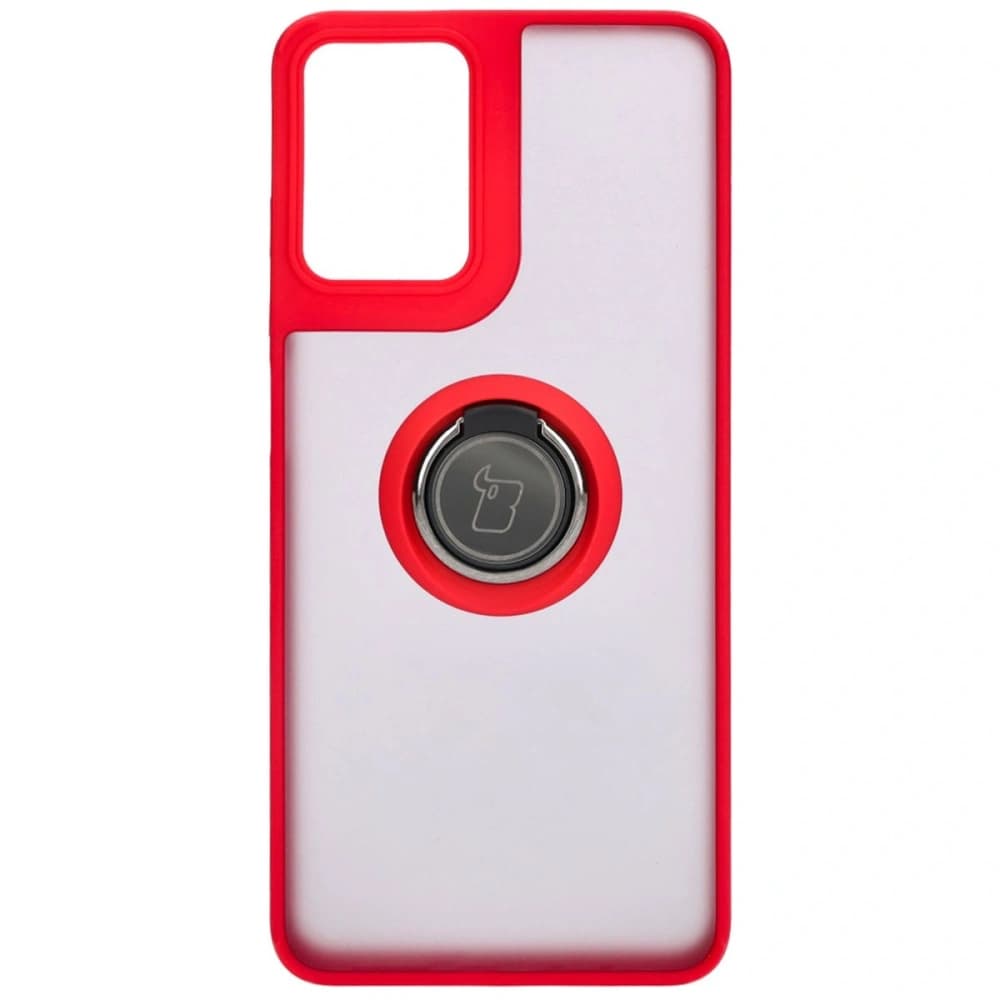 Bizon Case Hybrid Ring Motorola Moto G04 / G24 / G24 Power fumuriu cu o ramă roșie - 2