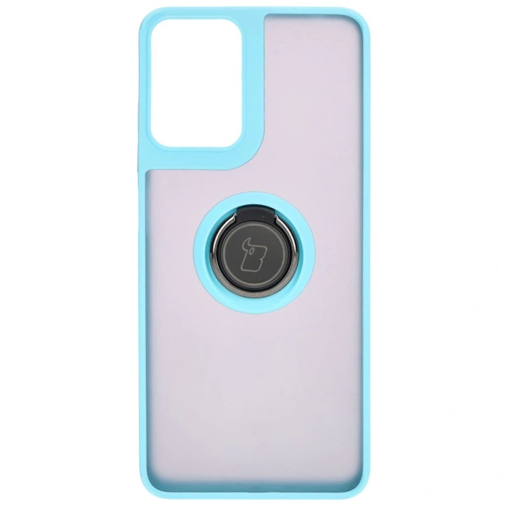 Bizon Case Hybrid Ring Motorola Moto G04 / G24 / G24 Power fumuriu cu un cadru albastru deschis - 2