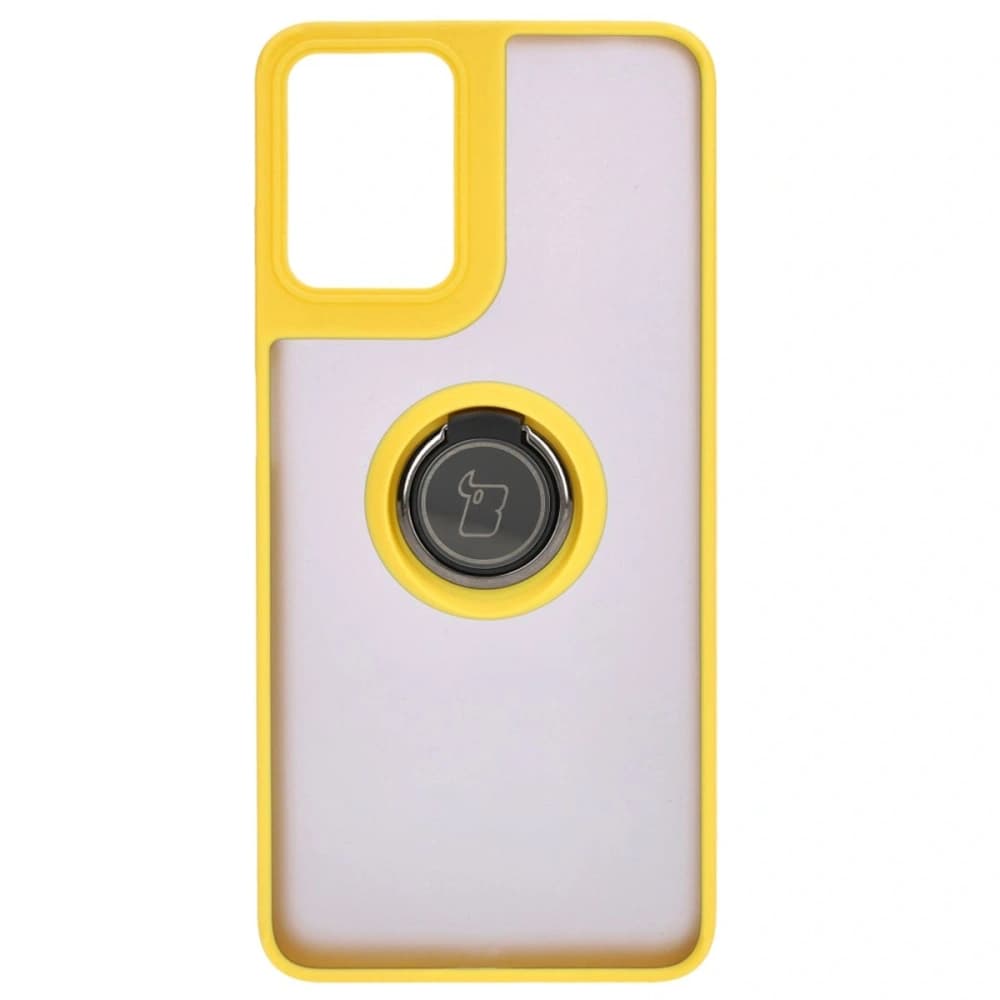 Bizon Case Hybrid Ring Motorola Moto G04 / G24 / G24 Power rauchig mit einem gelben Rahmen - 2