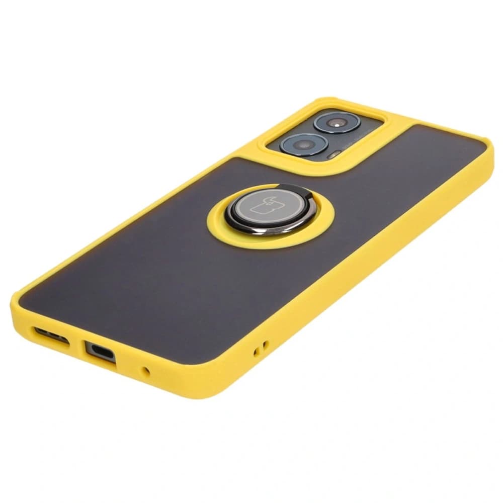 Bizon Case Hybrid Ring Motorola Moto G04 / G24 / G24 Power rauchig mit einem gelben Rahmen - 3