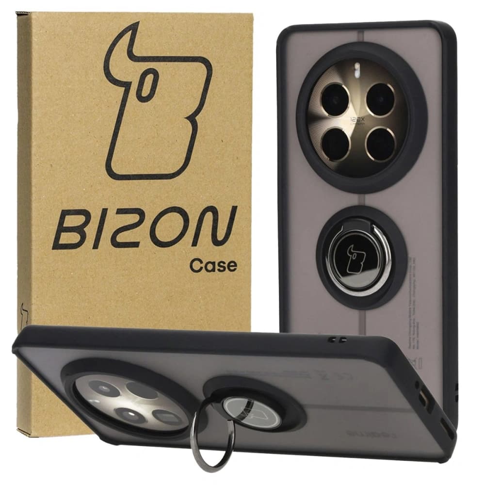 Bizon Case Hybrid Ring Realme 12 Pro / 12 Pro+ rauchig mit einem schwarzen Rahmen - 1