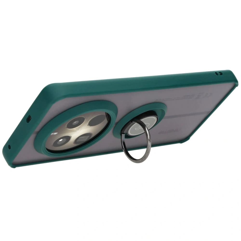 Bizon Case Hybrid Ring Realme 12 Pro / 12 Pro+ rauchig mit einem dunkelgrünen Rahmen - 5