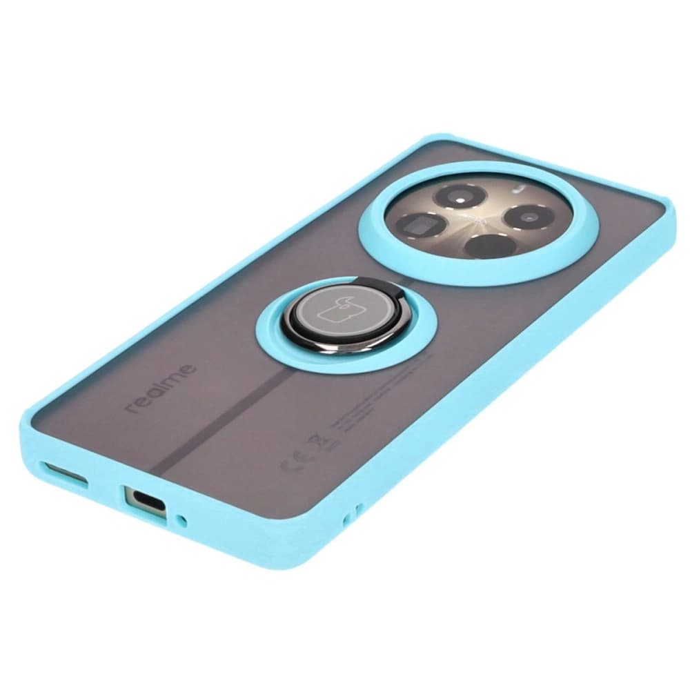 Bizon Case Hybrid Ring Realme 12 Pro / 12 Pro+ smoky with a light blue frame - 3