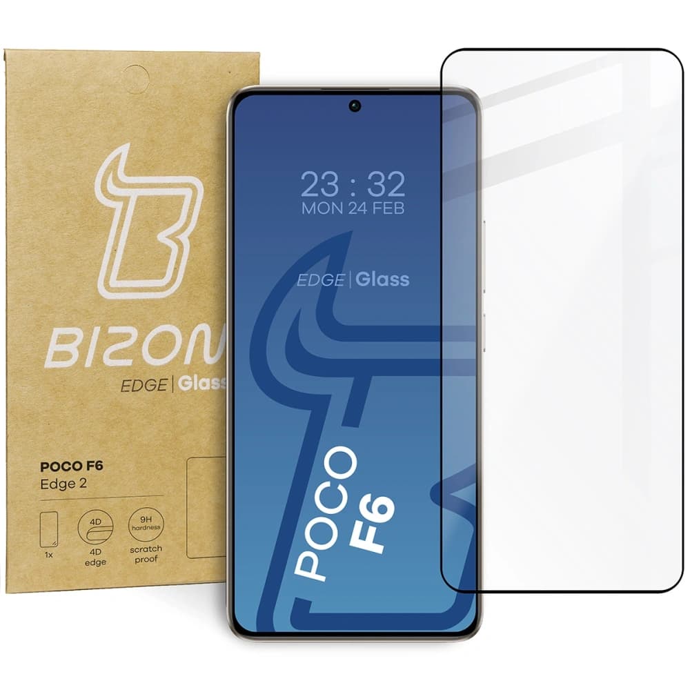 Sklo tvrzené Bizon Glass Edge 2 pro Xiaomi Poco F6 černé - 1