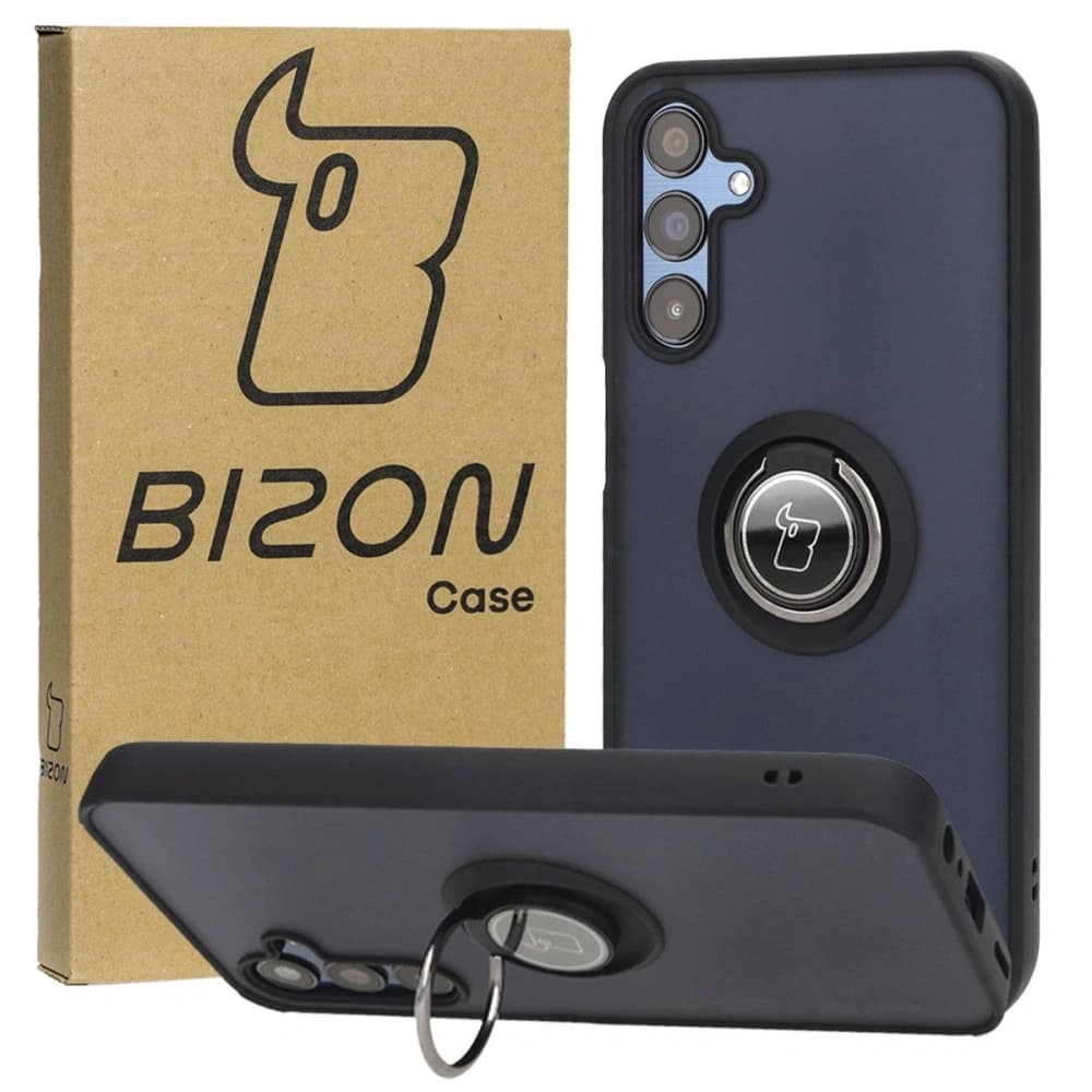 Bizon Case Hybrid Ring Samsung Galaxy M15 5G füstös fekete kerettel - 1