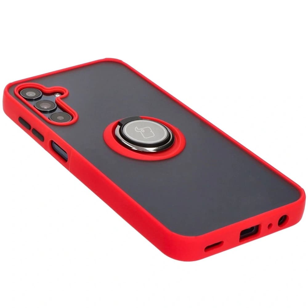 Bizon Case Hybrid Ring Samsung Galaxy M15 5G rauchig mit einem roten Rahmen - 4