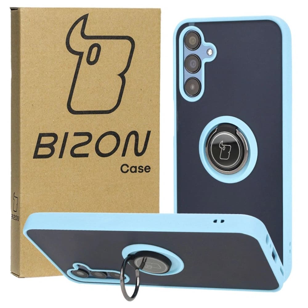 Bizon Case Hybrid Gyűrű Samsung Galaxy M15 5G füstös világoskék kerettel - 1
