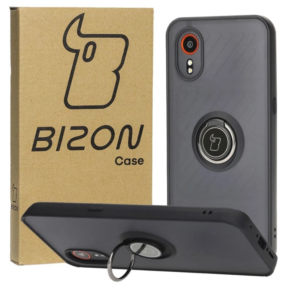 Bizon Case Hybrid Ring Samsung Galaxy Xcover7 fumuriu cu un cadru negru - 1