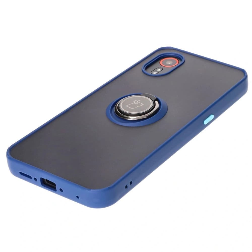 Bizon Case Hybrid Ring Samsung Galaxy Xcover7 füstös színben, tengerészkék kerettel - 3