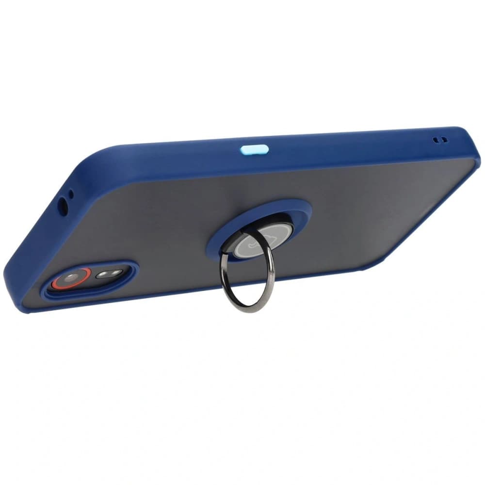 Bizon Case Hybrid Ring Samsung Galaxy Xcover7 füstös színben, tengerészkék kerettel - 5