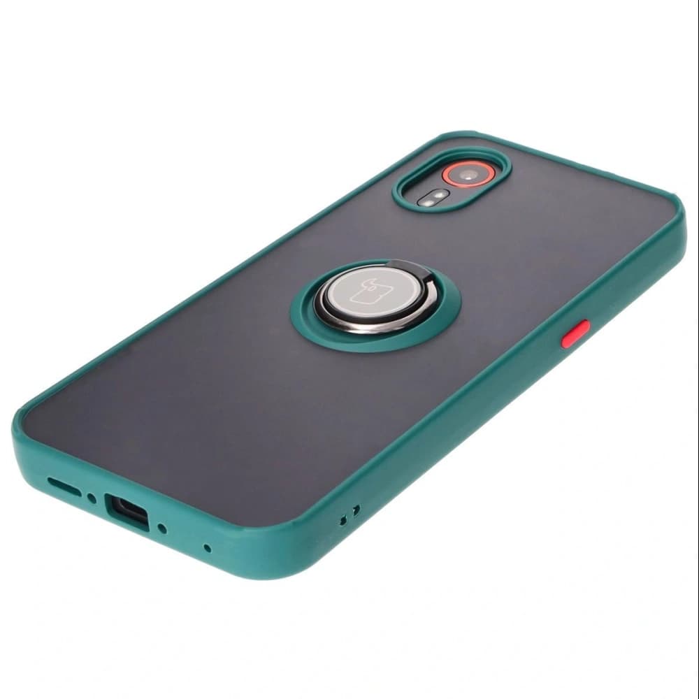 Bizon Case Hybrid Ring Samsung Galaxy Xcover7 smoky with a dark green frame - 3