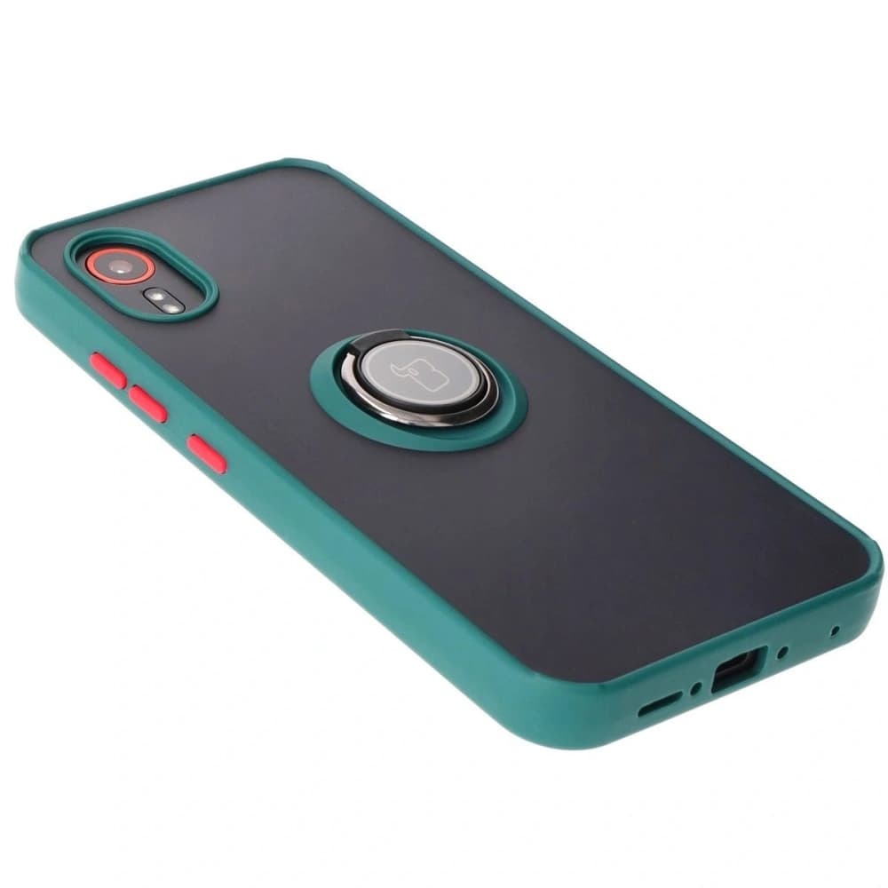 Bizon Case Hybrid Ring Samsung Galaxy Xcover7 smoky with a dark green frame - 4