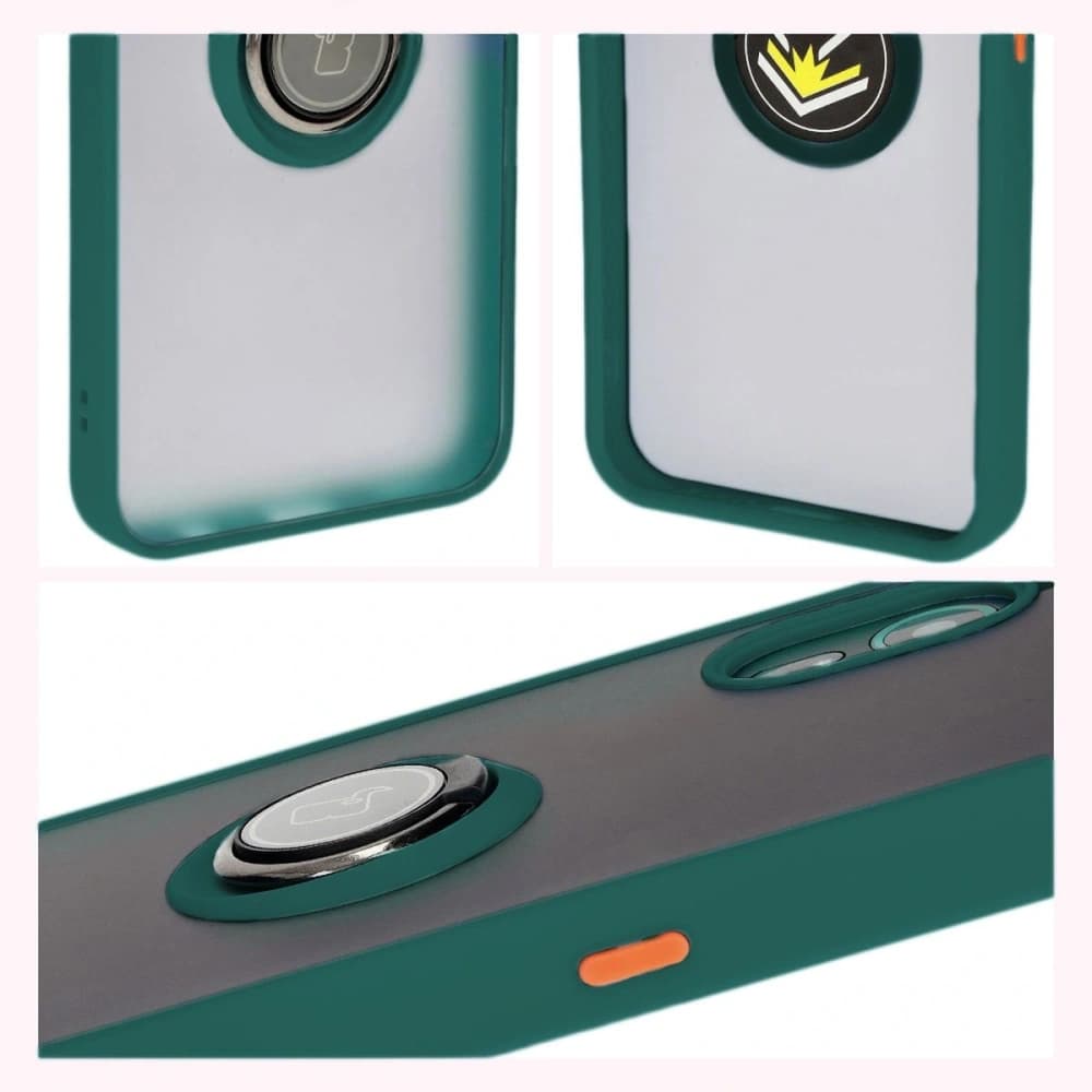 Bizon Case Hybrid Ring Samsung Galaxy Xcover7 smoky with a dark green frame - 6