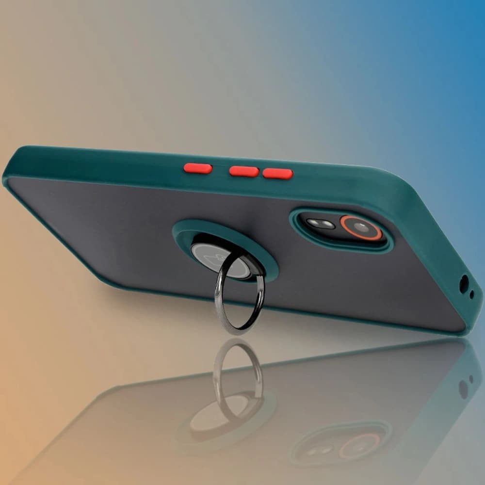 Bizon Case Hybrid Ring Samsung Galaxy Xcover7 smoky with a dark green frame - 9