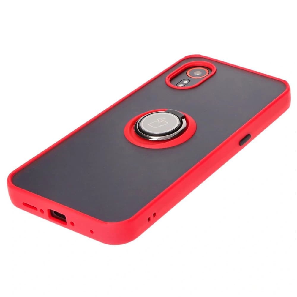 Bizon Case Hybrid Ring Samsung Galaxy Xcover7 fumurie cu un cadru roșu - 3