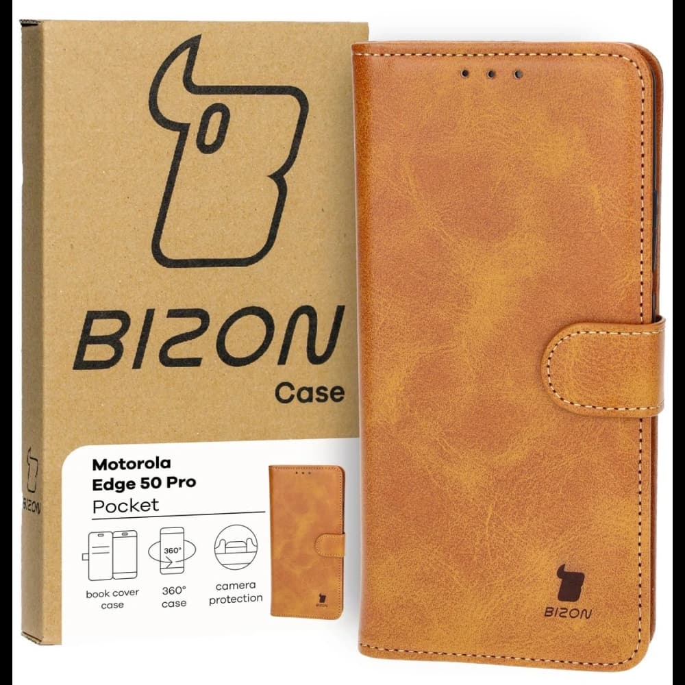 Kryt s klopou Bizon Case Pocket pro Motorola Edge 50 Pro hnědý - 2