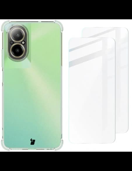 Bizon Case Clear Pack tok + 2x kijelzőüveg Realme C67 4G átlátszó
