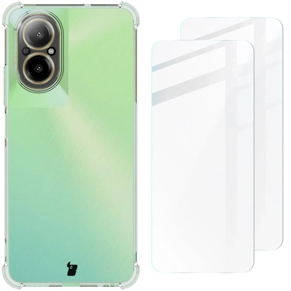 Bizon Case Clear Pack tok + 2x kijelzőüveg Realme C67 4G átlátszó - 1